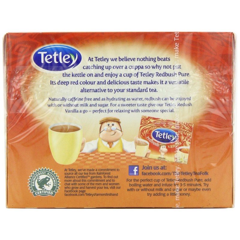 Tetley Redbush 40 Teabags 100 G (pack Of 6, Total
