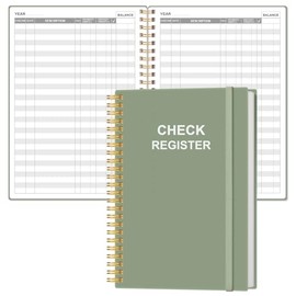 Registros de chequera personal - Registro de chequera A5 para chequera personal, libro de contabilidad de gastos para personal y pequeñas empresas, ve