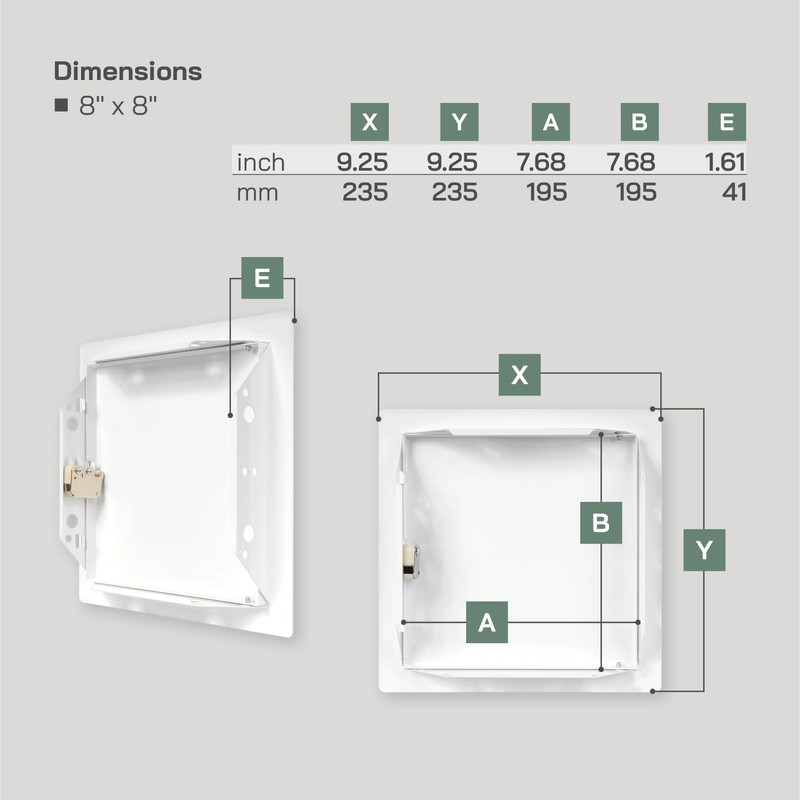 Vent Systems 8'' x 8'' Inch White Metal Access Panel