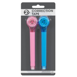 Merangue Pen Style Correction Tape, Colours May Vary, 2-Pack