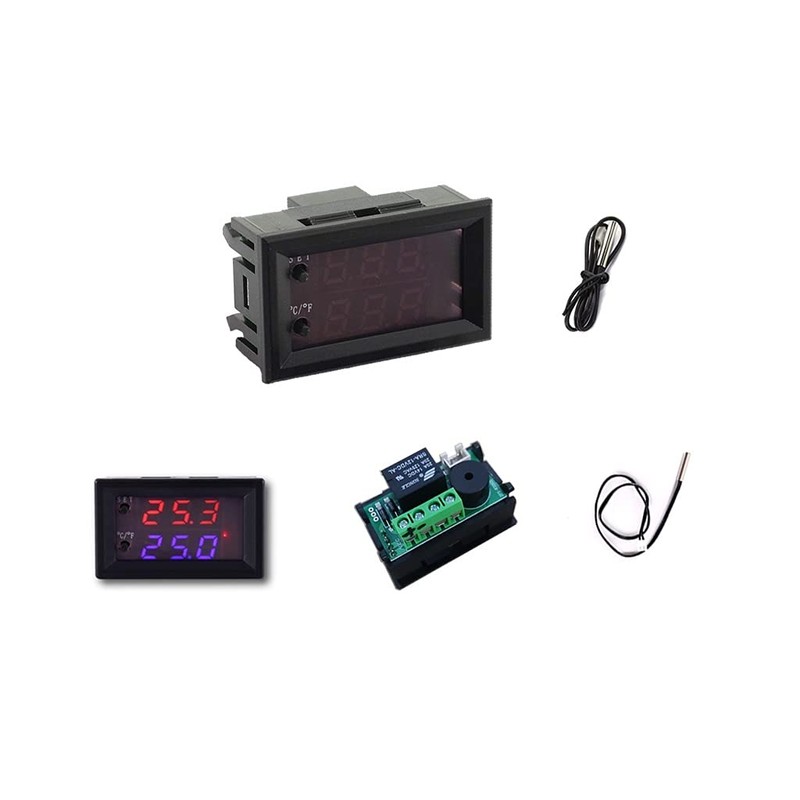 DC 12V Digital Display Adjustable Microcomputer Electronic Thermostat Intelligent Temperature
