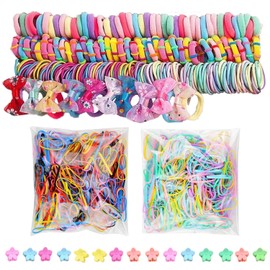 1175 Pcs Hair Bands, Colorful Hair Bobbles and Ties, Flower Cute Hair Clips, Elastic Hairbands for Girls Kis and Children, Hairbands Ponytail Holders Hair Barrettes Accessories Set (1175Pcs)