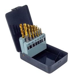 WSH-TOOLS Machine Tap Set Blind Hole M3, M4, M5, M6, M8, M10, M12 HSSE-Co5 Metal Case 14-Piece TiN