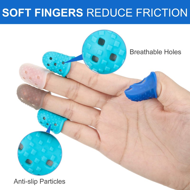 Outus 24 Pieces Rubber Fingers Tips Guard with 3 Sizes