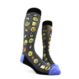 Foot Traffic, Men's Wacky Novelty Socks, Emoji (Shoe Sizes 7-12)