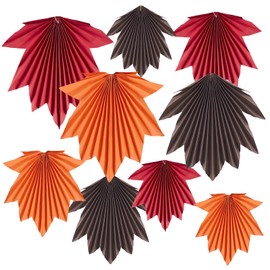 Easy Joy Herbst Orange Ahorn Papierblatt Fächer für Herbst Party Dekoration, Hängende Gefallene Blätter, Herbst-Papier-Fächer für Herbst, Thanksgiving, Geburtstag, Babyparty