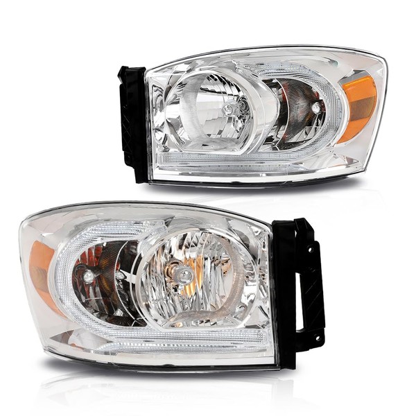DOTCOM LED Headlights Assembly, Fit Dodge Ram 1500 2006 2007