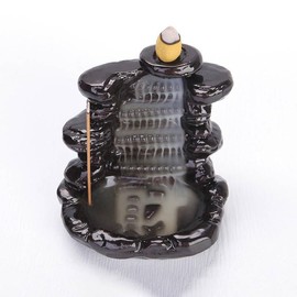 Ceramic Incense Waterfall Burner Backflow Censer Smoke Waterfall Backflow Incense Holder - Gifts for Man or Woman - Ornaments (Design 7)