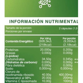 BDM LIFE Nicotinamida NAD Resveratrol 98 Vitamina C 60 Cápsulas