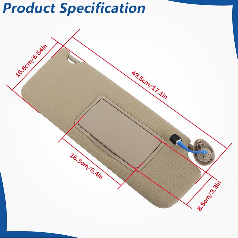 WFLNHB Sun Visor Driver Side and Passenger Side with Mirror
