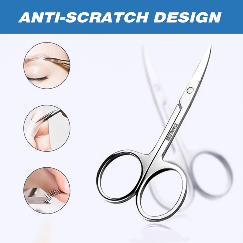 2 Pack Stainless Steel Nose & Ear Scissors, Beard &