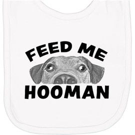inktastic Goofy Dog-Feed Me Hooman Newborn Bib White 37710