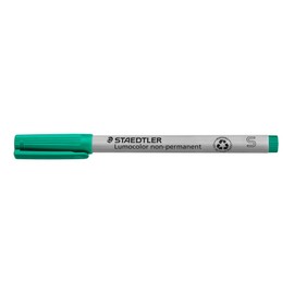 Staedtler STAEDTLER Universalstift Lumocolor non-permanent, grün, feucht abwischbar, für fast alle Oberflächen, Linienbreite ca. 0,4 mm, 10 grüne Folienstifte im Kartonetui, 311-5