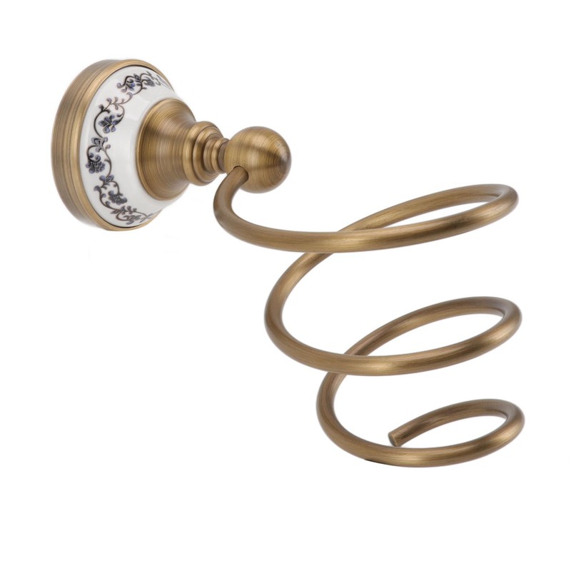 Brass Hair Dryer Holder Antique Retro Hairdryer Hanging Rack for