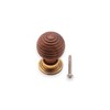 Infinity Decor Traditional Rosewood Preston Reeded Beehive Wooden Cupboard Knob
