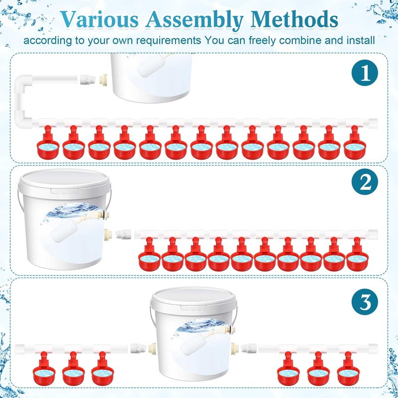 Tiangrid Complete Set Pipeline Automatic Poultry Nipple Waterer, 1/2" PVC