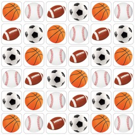 Hotop 600 Pieces Sports Stickers for Kids Soccer Ball Baseball Football Stickers Basketball Football for Kids Teacher for Ball Themed Birthday Party Classroom Decorations(Multiple Balls)
