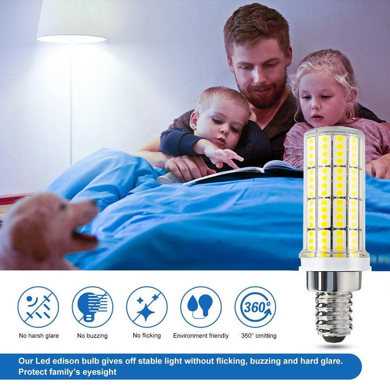 RIUVAO E12 LED Bulb, 20W 6pcs LED Corn Light Bulb