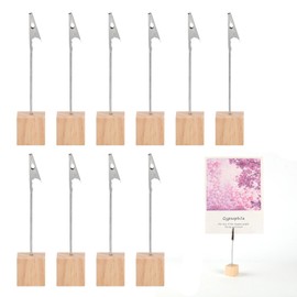 Photo Holder with Clips, Pack of 10, Postcard Holder, Memo Clip Holder Stand, Photo Stand, Memo Holder with Standing Crocodile Clip, for Pictures, Cards, Memorandum, Seat Card