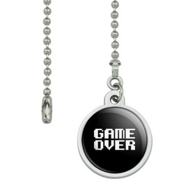 GRAPHICS & MORE Game Over Gamer Pixel Font Geek Ceiling Fan and Light Pull Chain