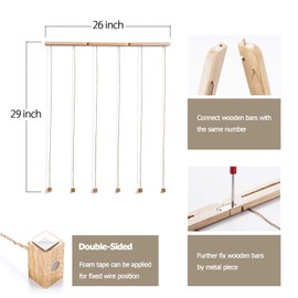 Love-Kankei Wooden Collage Picture Frame with 30 Small Wooden Clips