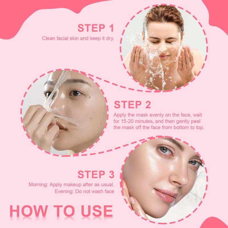 FunnAura 2PCS Collagen Face Masks, Face Peel off Mask, Hydrolyzed