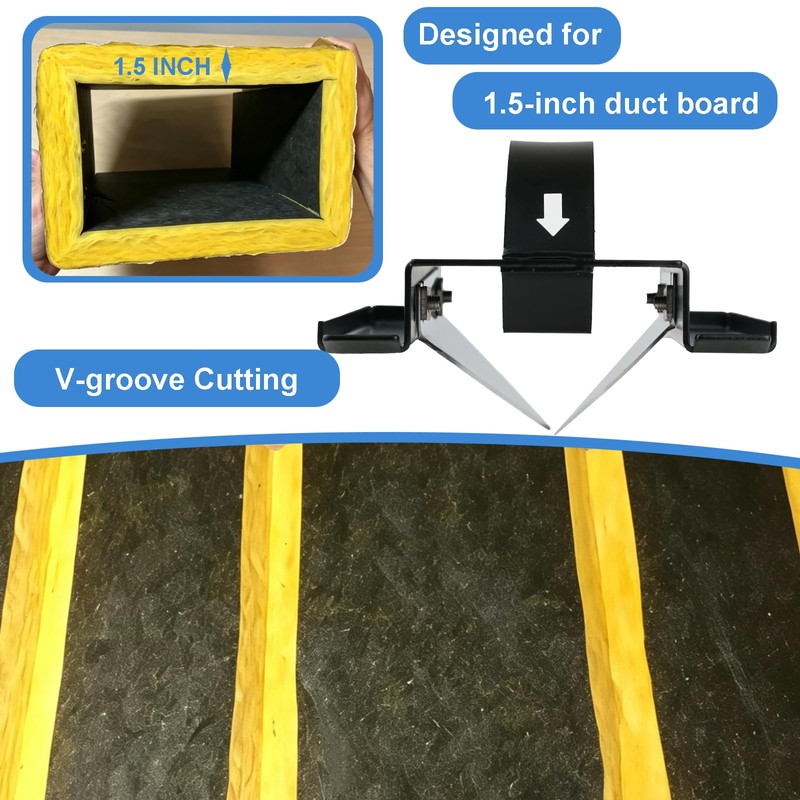 Duct Board Cutting Tool with Lid, 1.5" V-Cut Duct Board