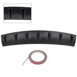 AINTIER Shark Fin Rear Lower Bumper Lip Diffuser Spoiler 7 Shark Fin Style PP Fits For 34" x 6" Universal Rear Bumper Lip Glossy Carbon Look Rear Lower Bumper Diffuser Fin Spoiler Lip Wing Splitter