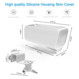 Gutter Mount Bracket +Silicone Cover Skin for Eufy Security eufycam S3 Pro Camera (White)