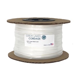 Great Lakes Cordage Upholstery Foam Welt Cord (Firm) 3/32" 4/32" 5/32" 6/32" 8/32" MADE IN USA - 3/32" (75 yards)
