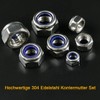 WJMY Self-Locking Nuts Hex Nuts 200 Pieces 304 Stainless Steel