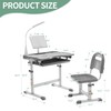 Diroan Kids Functional Desk and Chair Set, Ergonomic Height Adjustable