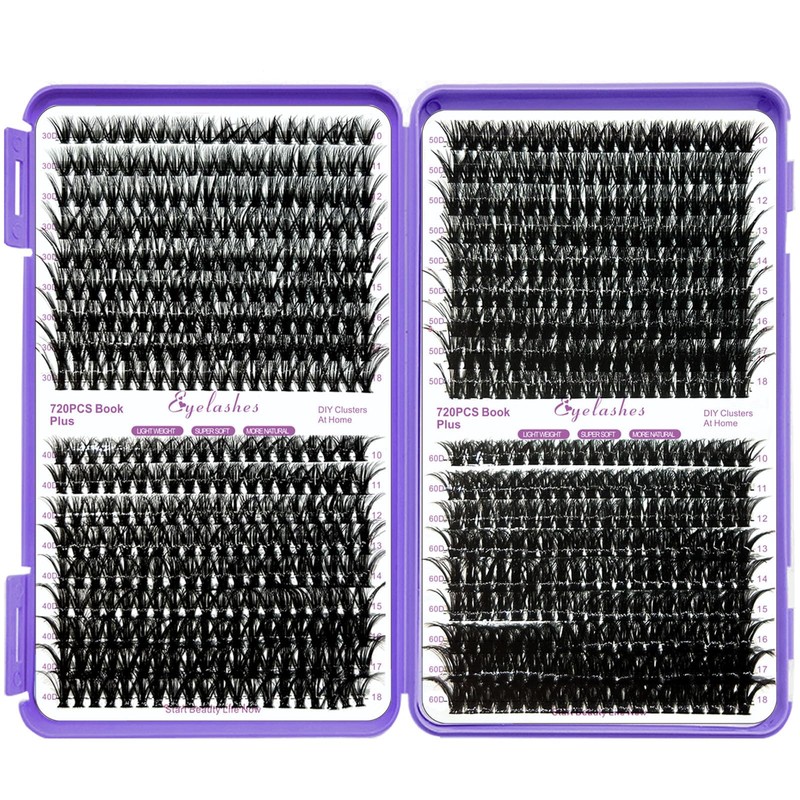 DIY Lash Extension Kit 840Pcs D Curl Individual Lash Clusters