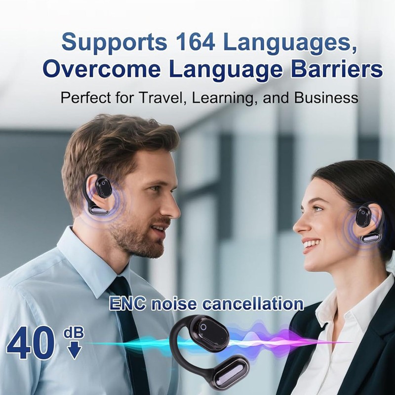 Dpofirs AI Translation Earbuds, 3 in 1 BT5.49 Noise Cancelling