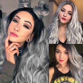 1B Grey Human Hair Bundles Ombre Grey Bundles Body Wave Huamn Hair 20 22 24 inch Two Tone Human Hair Bundles Brazilian Hair Weave Human Hair Grey Bundles
