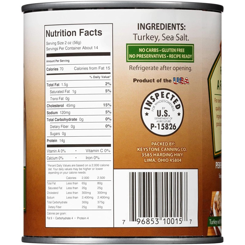 Keystone Meats All Natural Turkey Fully Cooked 28oz No Preservatives