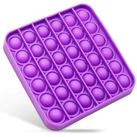 Unbranded Push Pop Silicone Sensory Fidget Toy Office Anxiety Stress Relief Bubble Game - Purple