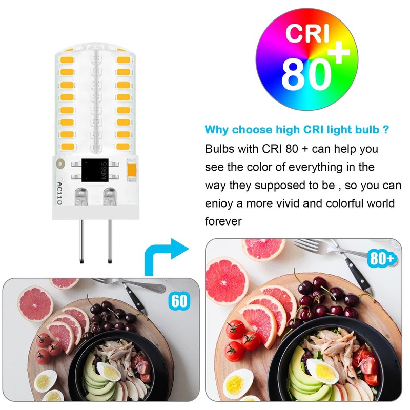 G4 LED Bulb 110V/120V/130V Dimmable 3W(Equivalent to 20W 30W T3