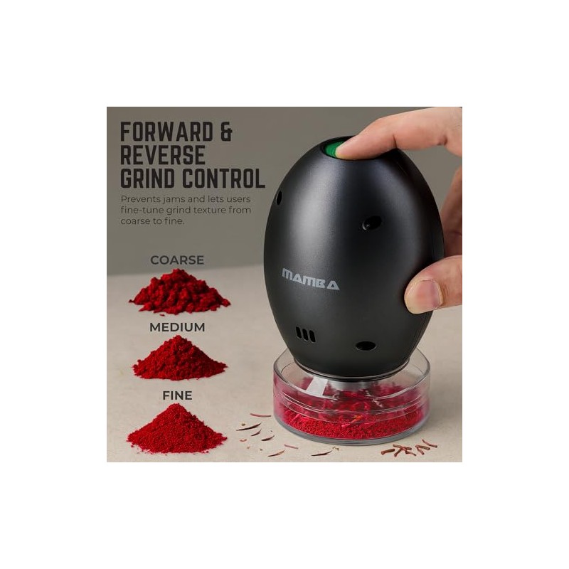 Mamba Whip Electric Spice Grinder - One-Hand Culinary Herb Mill