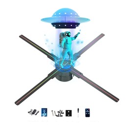 3D Hologram Fan,46CM HD LED Hologram Fan WIFI Projector with 700 Library Video,Animated Holographic Projector Display for Stores, Shops, Christmas Tree(18.1"(APP+WIFI+Bluetooth+Remote))