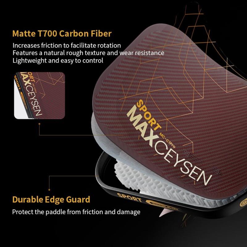 Pickleball Paddles Carbon Fiber Single Paddle USAPA Approved 16MM High