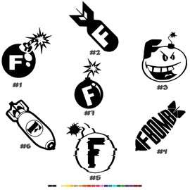 F Bomb: Design #2 Vinyl Decal Sticker Car Window Bumper Laptop Motorcycle Helmet Truck Cooler Toolbox Fridge Mail Box Laptop Phone FBomb F-Bomb (Height: 3", Blue)