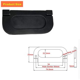 CTRICALVER 4 Pieces of Invisible Handles | 75mm knobs Kitchen Cabinet Cupboard Drawer Door Handles | Pull Handle with Screws | Horizontal Kitchen Cabinet Hardware Drawer Handle （Black）