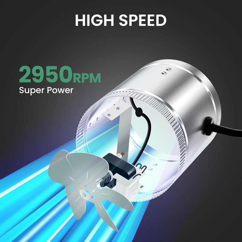 InfiniPower 6 Inch Inline Duct Fan 240 CFM, HVAC Booster