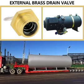 SG Store Pack of 2 M22 x 1.5 Brass Drain Valve Male Thread 27 mm Hex Diameter Safety Valve for Truck Boiler Air Compressors Chemical Manufacturing with Pull Ring