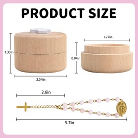 Rosary Baptism Keepsake Box, My First Rosary, Baptism Catholic Gift for Boy Girls, Used for Newborn Baptism Ceremony(Pink)