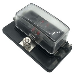 New Automotive Mini Blade Fuse Holder Box 4-Circuit Fuse Block - LED Illuminated