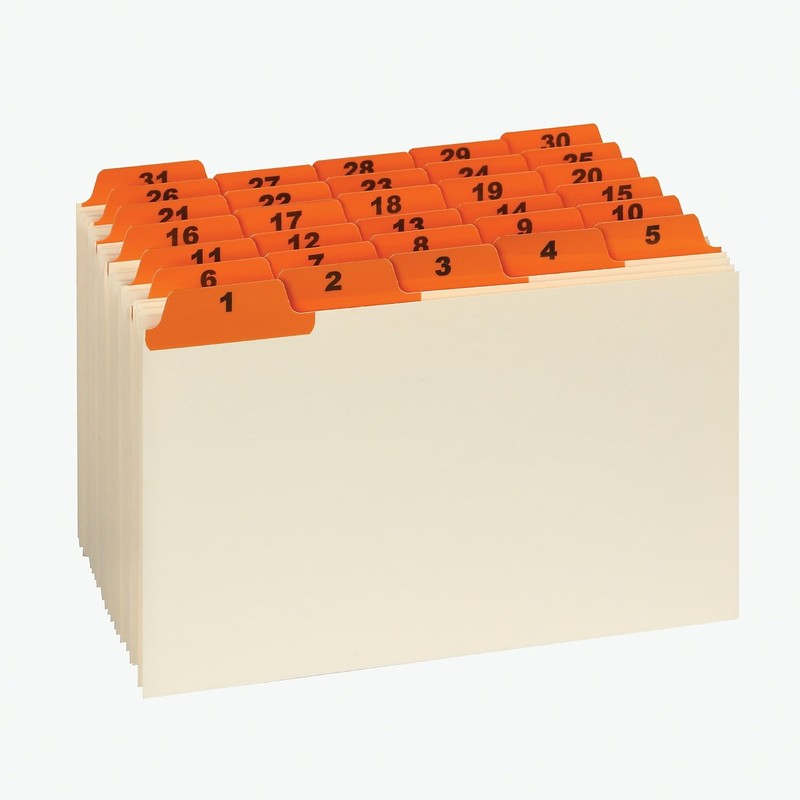Oxford 05832 Laminated Tab Index Card Guides, Daily, 1/5 Tab,
