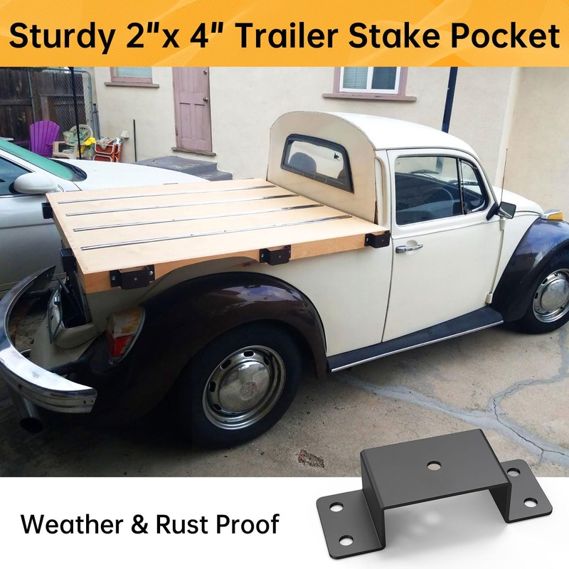 FOROIRON 8 Pcs Trailer Stake Pocket Bracket for 2'' x