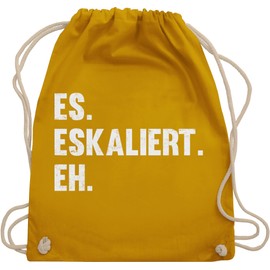 Shirtracer - Gym Bag Backpack - Party & Alcohol Men - It Escalates Eh, 08 Mustard Yellow